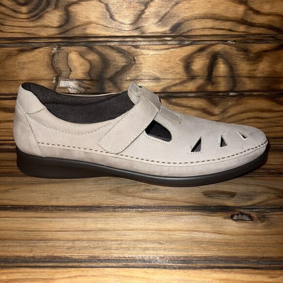 SAS Roamer Sage‎ Womens 11.5 Narrow Mary Jane Comfort Khaki Suede Leather NEW - Picture 6 of 9